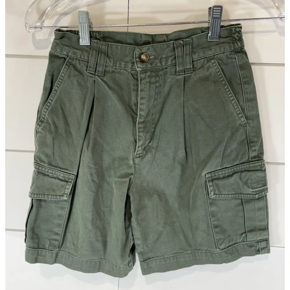 Gap Boy's 6 Pocket Olive Hunter Green Cargo Shorts Size Large L
